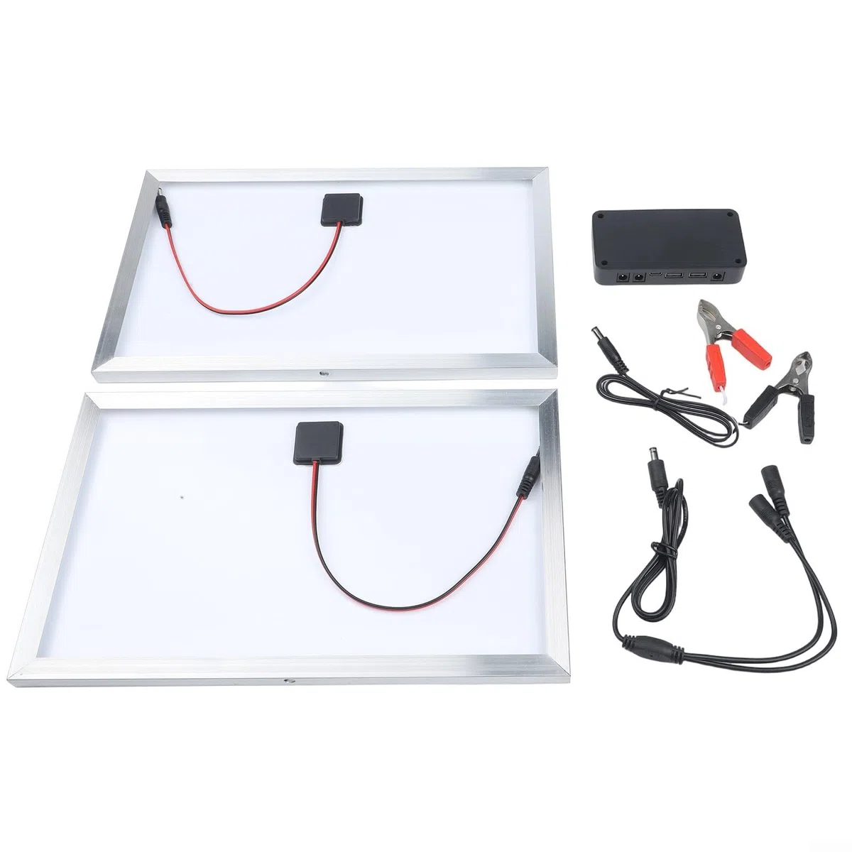 200 W Solarpanel-Set, 12 V Solarmodul-Controller, Solarpanel-Erhaltungslade-Kits für Wohnmobile, Wohnmobile, Traktoren, Motorräder, Automobil, Boot (Doppel)