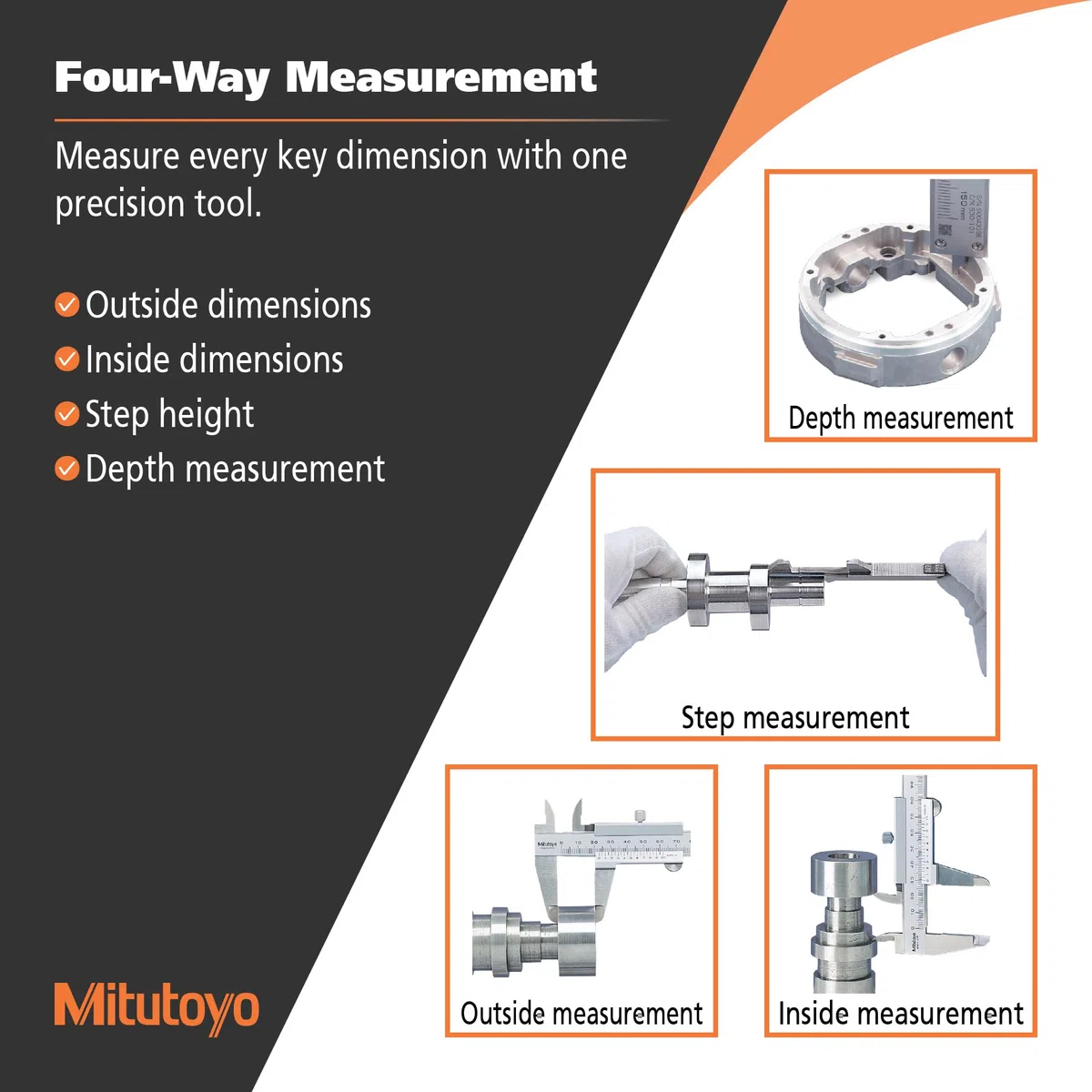 Mitutoyo 500–196–30 Absolute AOS Digimatic Digitaler Elektronischer Messschieber 150 mm | 0,01 mm / .0005 in, Nullpunkt gespeichert, Antriebsrolle