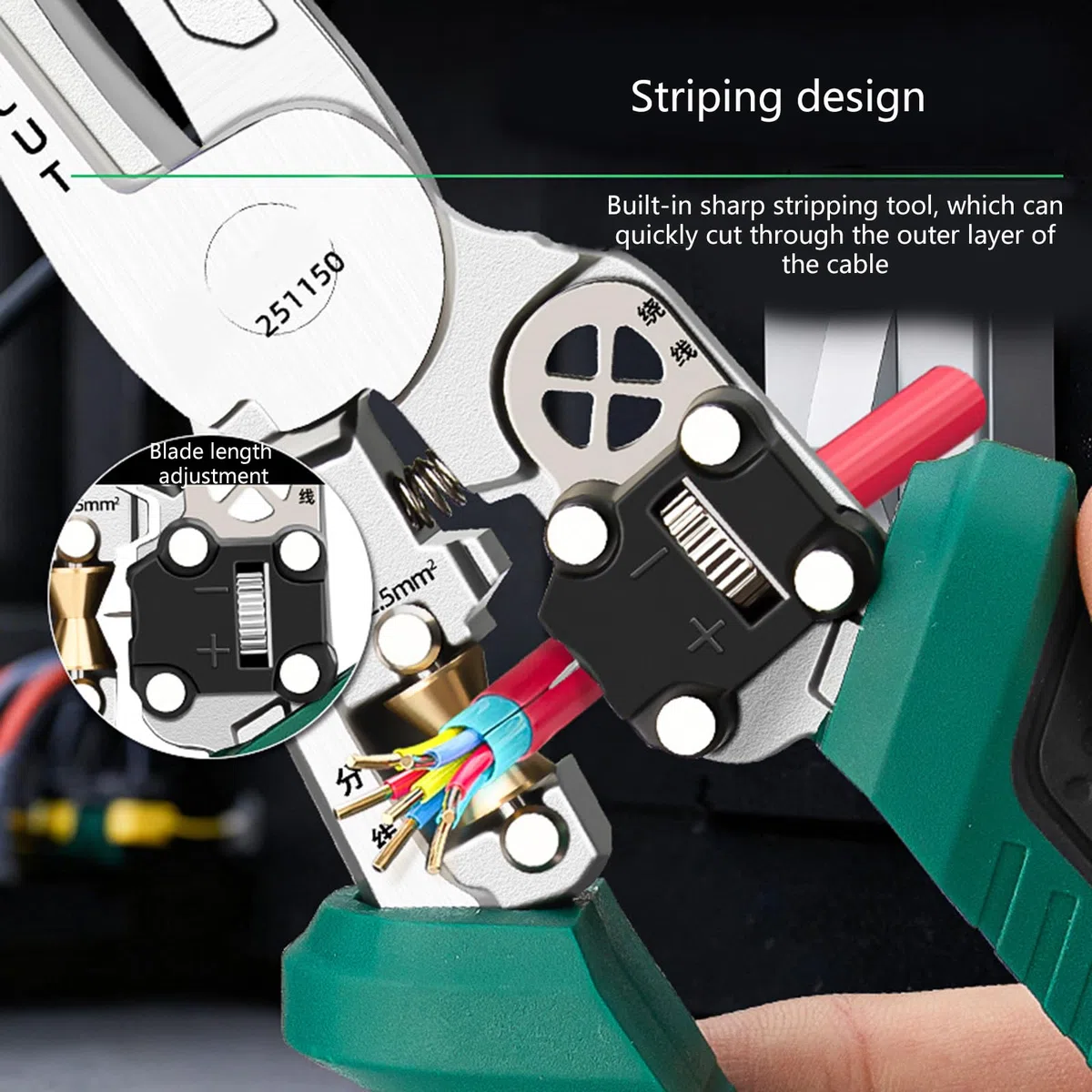 Abisolierzange Spannungsanzeigen Alarm Ergonomischer Aus Kohlenstoffstahl Für Die Elektrische Wartung Drahtcrimper Werkzeug