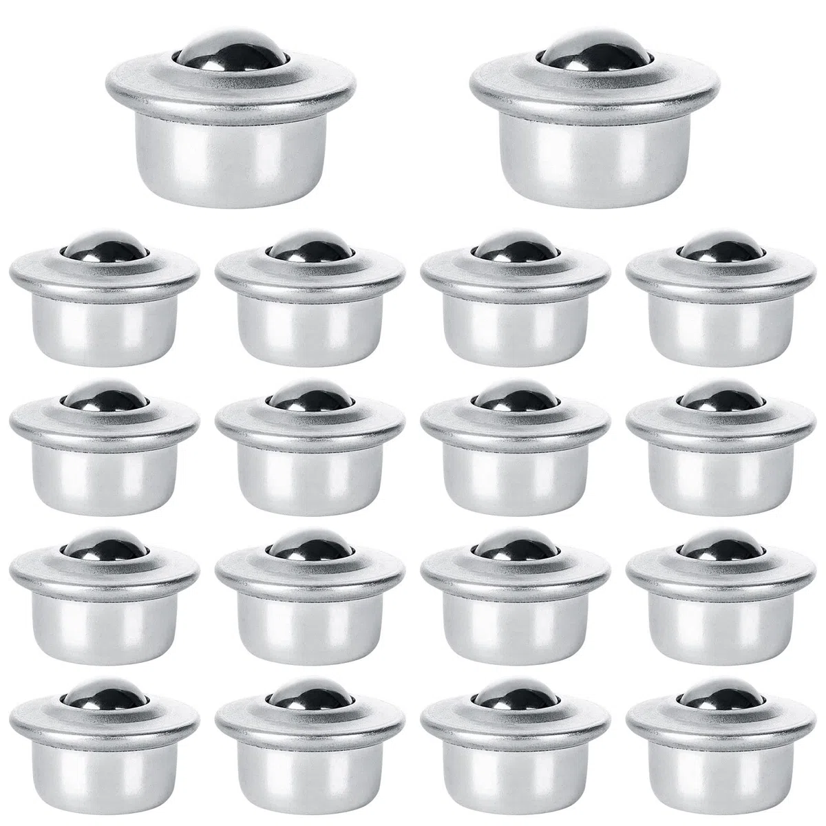 20 Stück 1,6 cm Rollkugel-Transferlager, Karbonstahl, runde Kugel-Transfereinheit, universelle Drehkugelrollen für Förderband, Rollenständer, Getriebe, Tragfähigkeit 15 kg