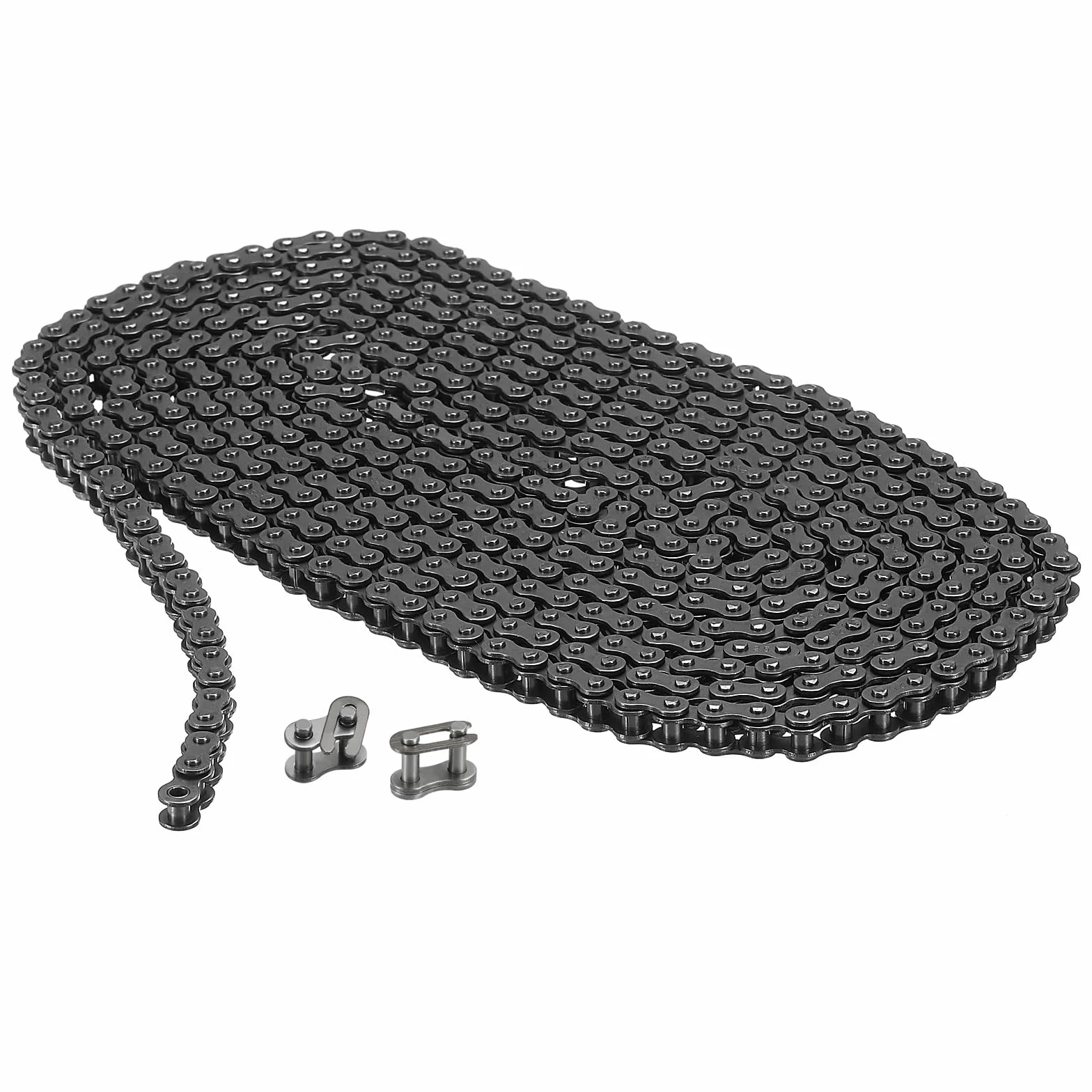 sourcing map #25/04C-1 Rollenkette, 3 m, 0,6 cm Teilung, Karbonstahl, Rollenketten mit 2 kostenlosen Master-Verbindungsgliedern für Mini-Bikes, Motorräder, 480 Glieder