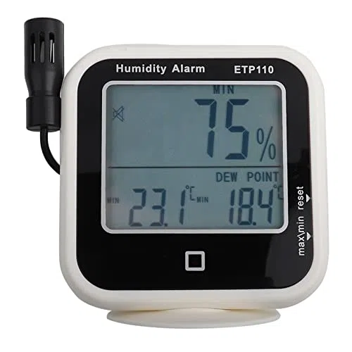 Taupunktmessgerät, Digitales Hygrometer mit Thermometer, Luftfeuchtigkeitsmesser für Heimlabor, Infrarot-Temperaturmessung, Präzisions-Messgerät für Feuchtigkeit und Temperatur