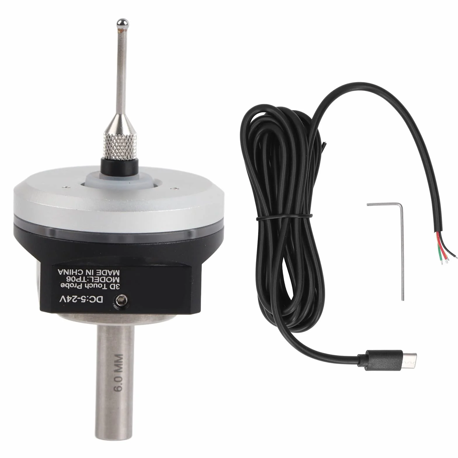 3D Finder High Accuracy Locator Wolframstahlkugel für CNC-Ausrüstung DC 5~24 V Edelstahl Wolframstahl Aluminiumlegierung mit Signallichtaufforderung