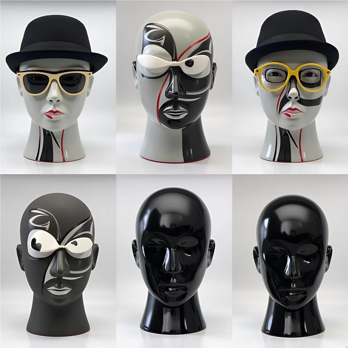 Mannequin-Kopf, männlich – Professioneller Kosmetik-Übungskopf für die Präsentation von Headsets, Kopfhörern, Spielkonsolen, Hüten, Perücken und Schmuck（L20-LH）