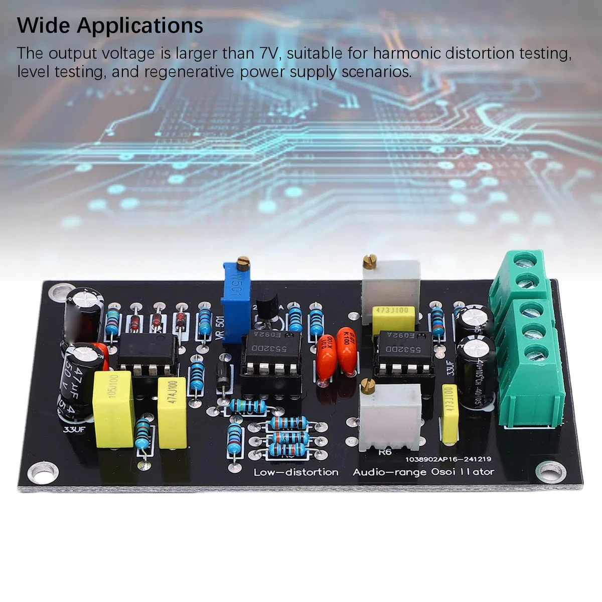 Garosa 1KHz Sinusgenerator Modul mit Ultra Niedrigen Verzerrungen Oszillator Board THD 7V Ausgang für Pegeltest und Harmonische Verzerrungsmessung Stromversorgung
