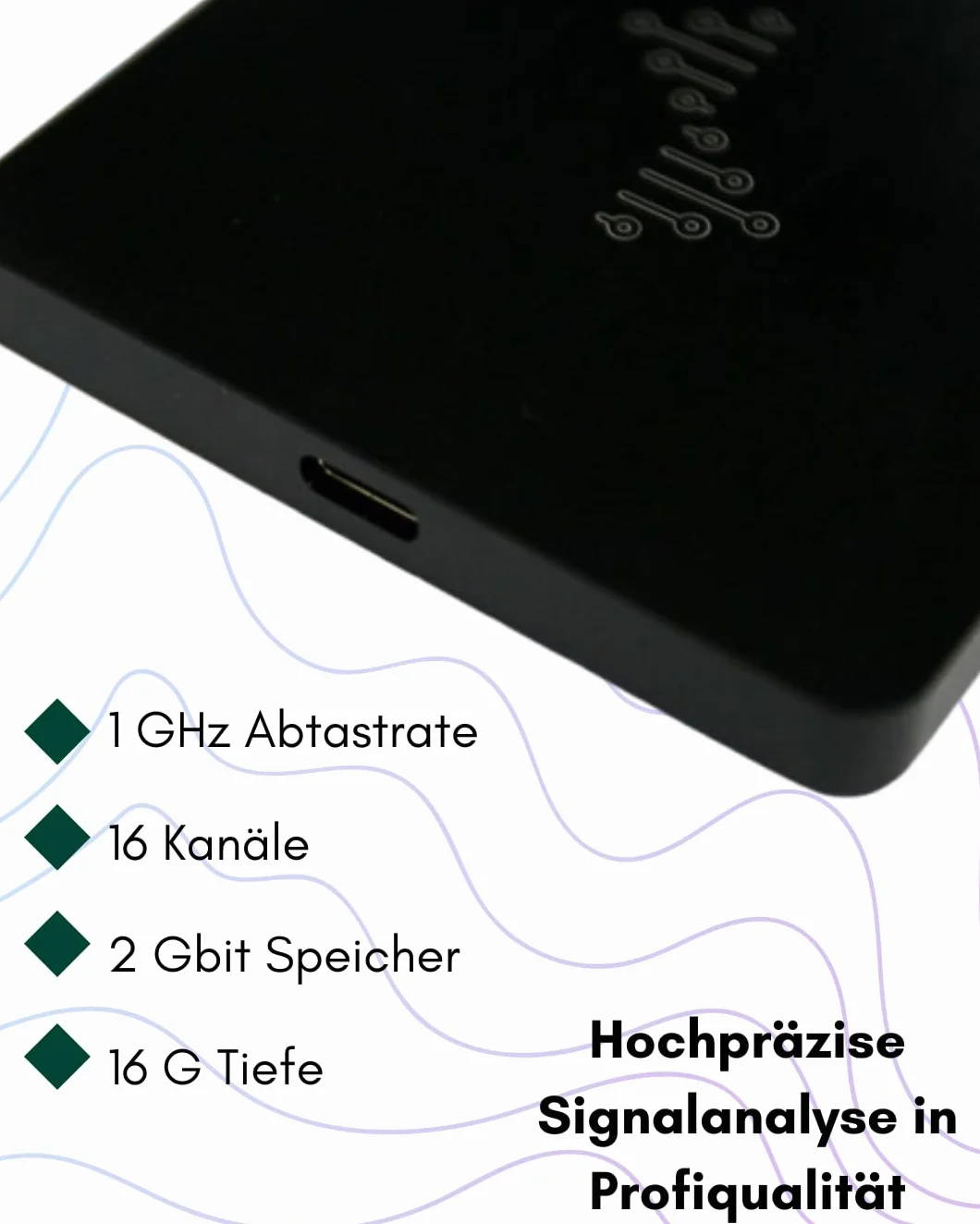 DreamSourceLab DSLogic U3Pro16 – 16-Kanal USB 3.0 Logikanalysator, bis zu 1 GHz Abtastrate, 2 Gbit Speicher, 16 G Stream-Tiefe, einstellbarer Schwellenwert, Aluminiumgehäuse, DSView-kompatibel