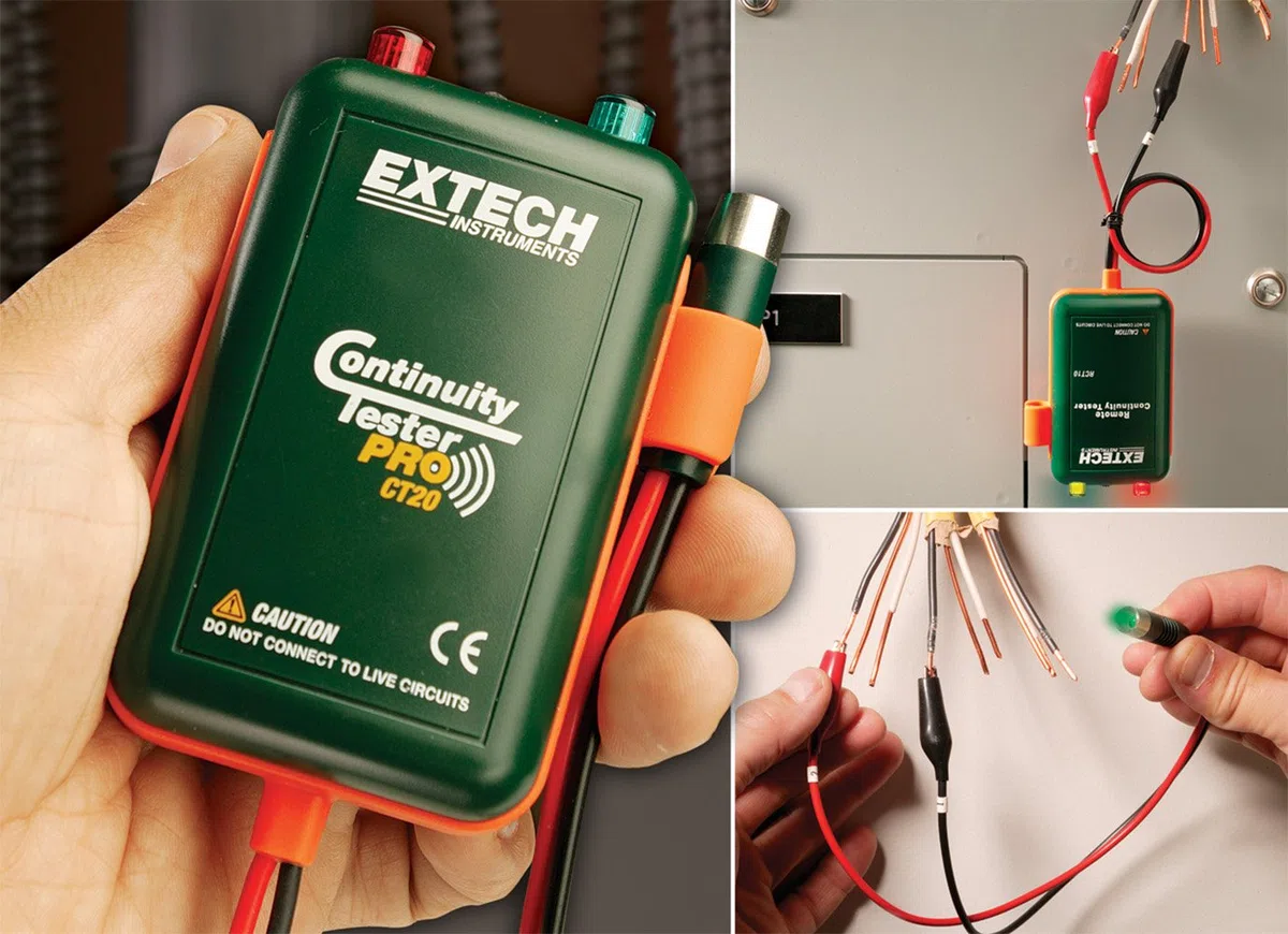Extech CT20 Durchgangsprüfer mit Remote- und Lokaltest, akustischem Signal, LED-Anzeige, langen Leitungsreichweiten, Kabelfehlerdiagnose, ideal für Elektriker & Installateure