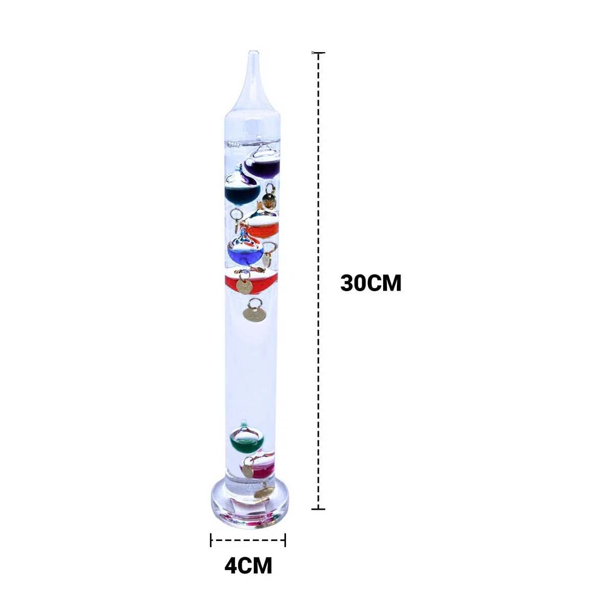 30cm tall Free standing galileo thermometer