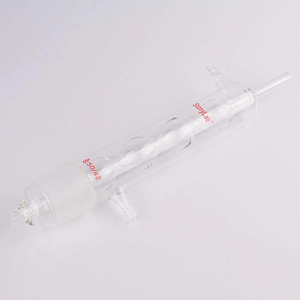 stonylab Allihn Kondensator Rückfluss für Soxhlet Extractor, Borosilikatglas Allihn Kondensator mit 50/42 Gelenk 250 mm Mantellänge Laborglaskondensator, 500 ml