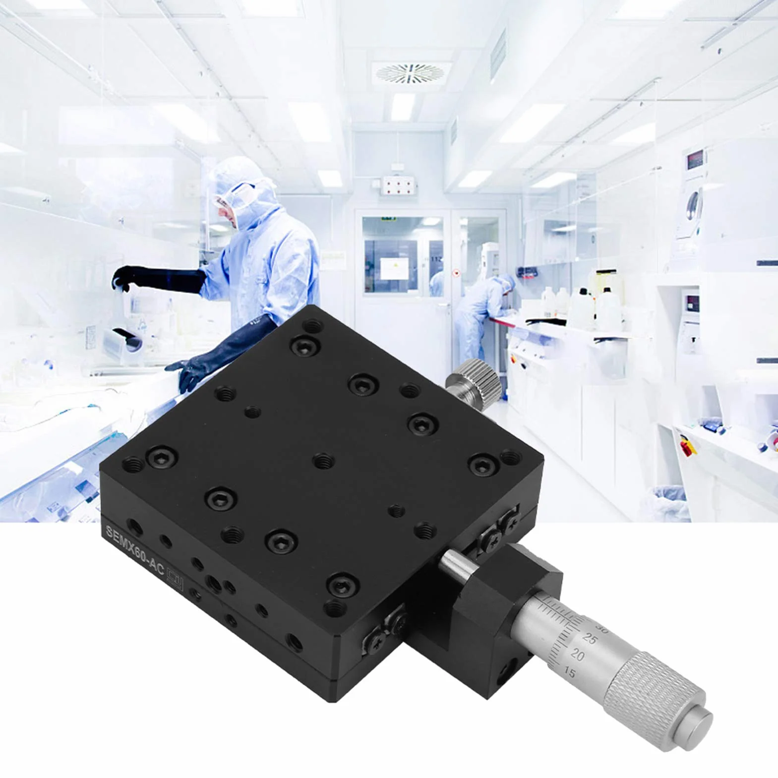 Manueller Lineartisch, Manuelle Trimmplattform, X-Mikrometer Manuelle Feinabstimmung Kreuzrollen-Präzisionslineartische 60 * 60 Mm für Präzisionsinspektion und Gerätepositionierung