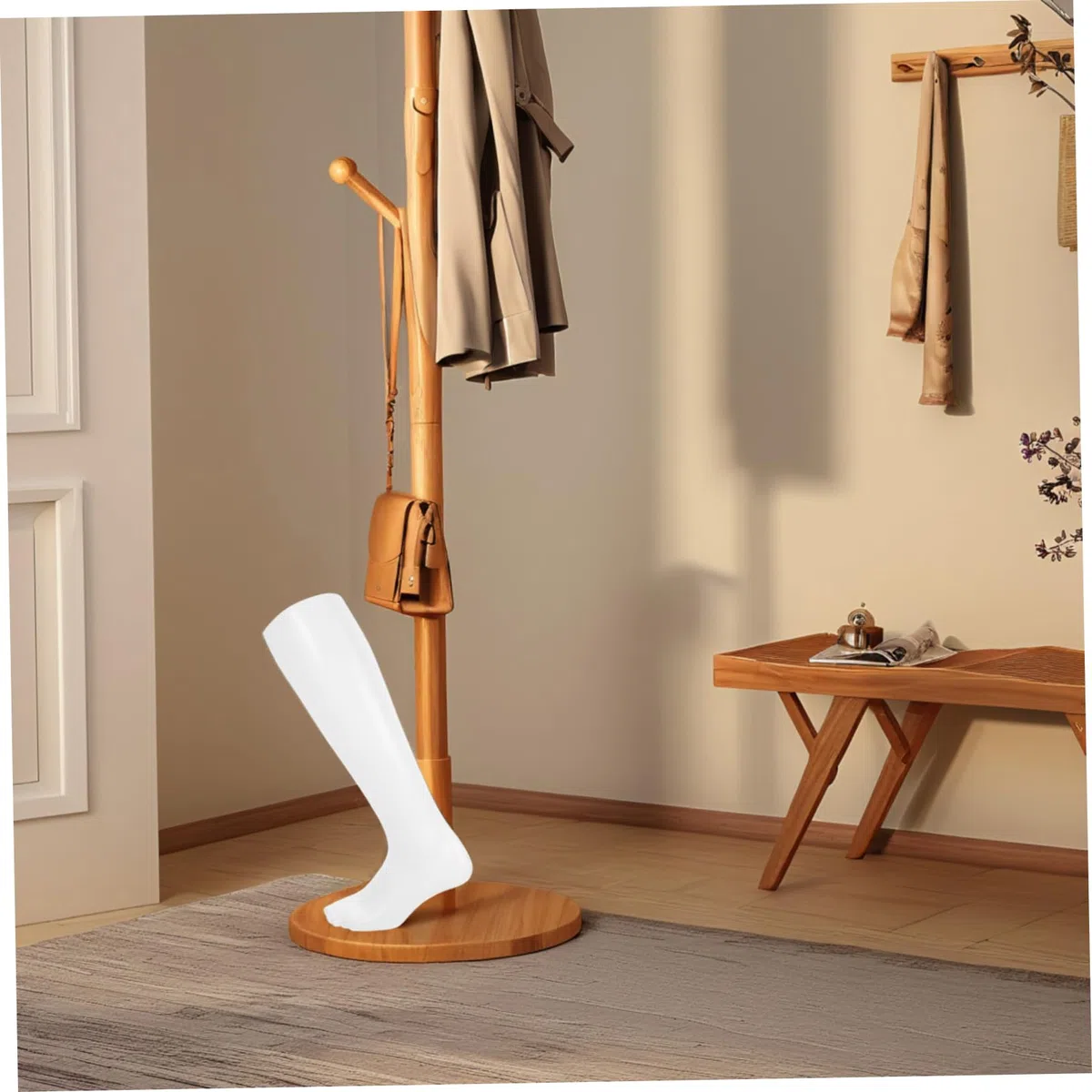 Socken Starkem Effekt und Minimalistischem Dreidimensionalem Fußmodell Weißes Kunststoff Lange mit Design für für Vielseitige Nutzung zu Hause oder Geschäft