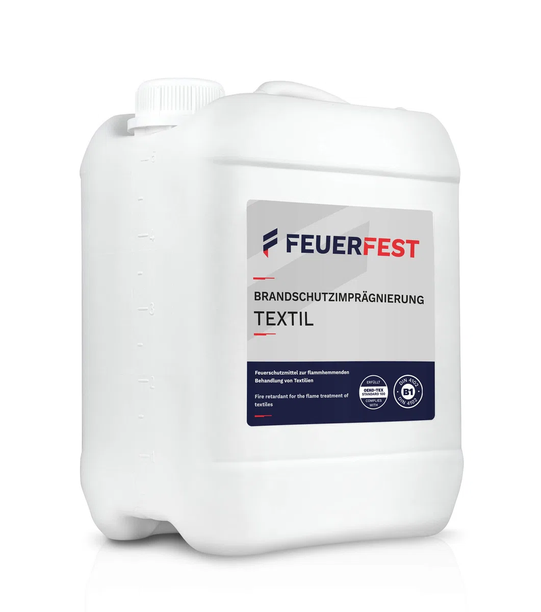 Brandschutzimprägnierung Textil 5l - B1 DIN 4102 - Oeko-TEX, Feuerschutzmittel, Brandschutzmittel