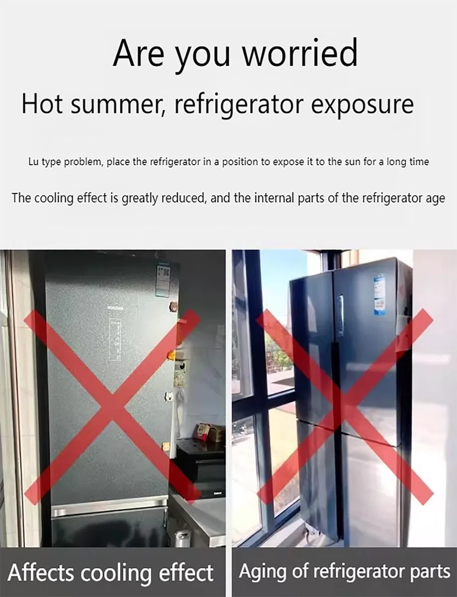 Isolierfolie aus Aluminiumfolie, isolierte Gefrierschrankabdeckung, Sonnenschutz for den Kühlschrank, universelle Kühlschrankabdeckung, energiesparend(60x178cm/23.6x70.1in)
