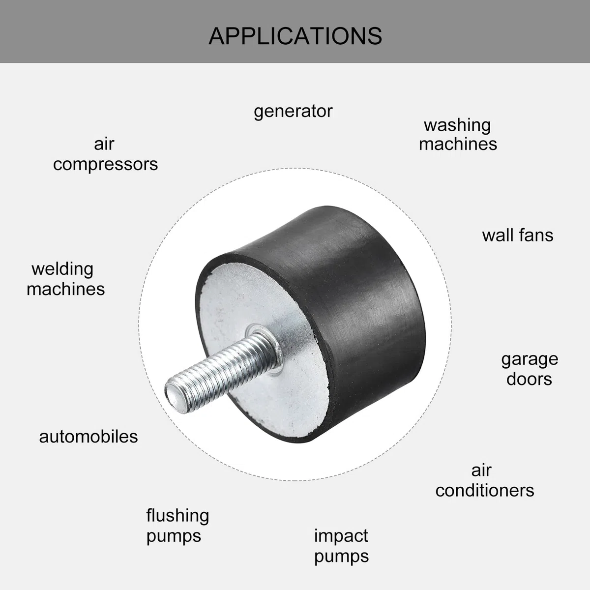 sourcing map 4Stk. Gummilager M10 Außen-/Innengewinde Schwingungsisolator Stoßdämpfer D50mmxH30mm