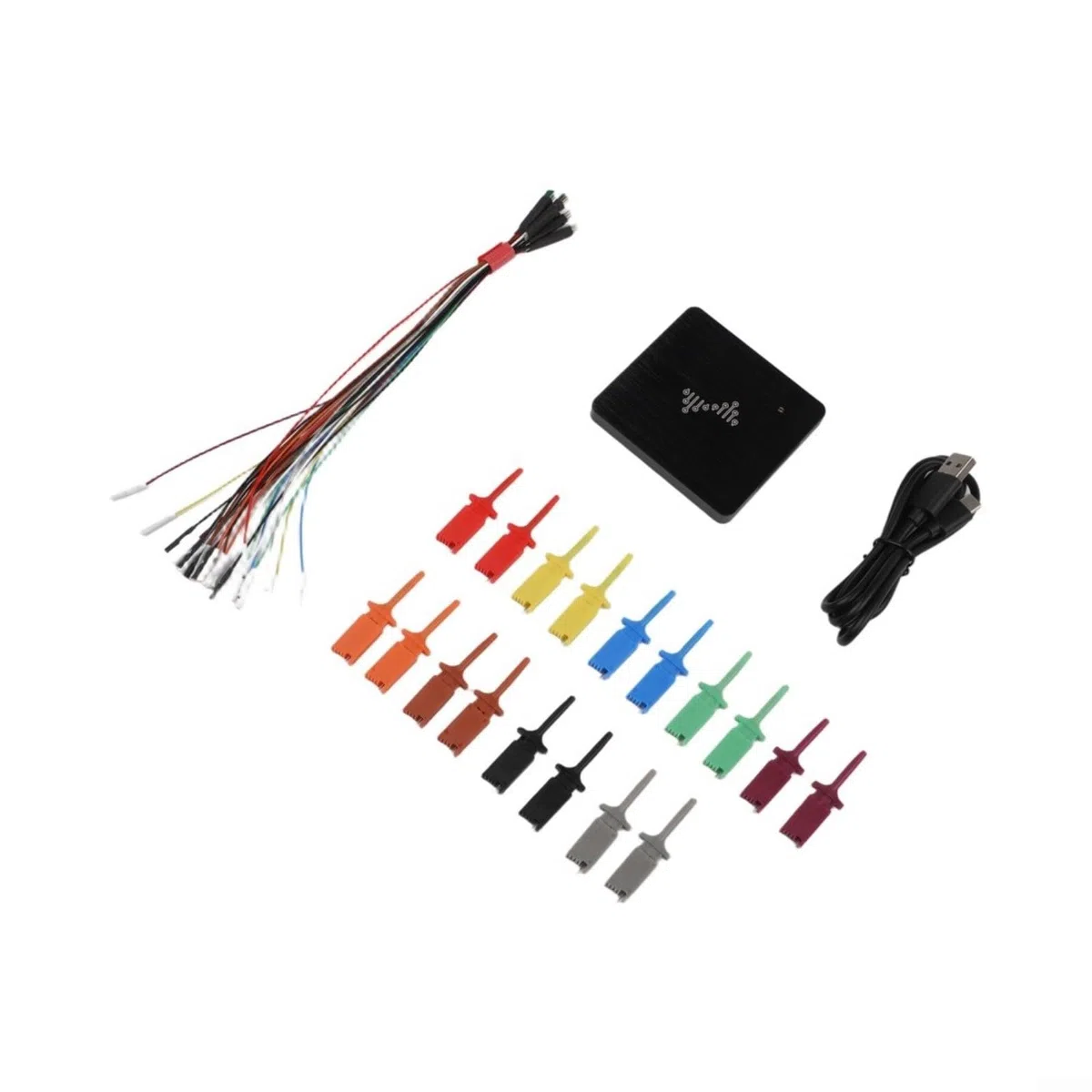 DSLogic U2Basic Logikanalysator 16 Kanäle 100 MHz Bandbreite 1,6 Gbps Abtastrate 256 Mbit Speicher USB Protokollanalyse für Ingenieure Techniker Entwicklung Diagnose Schwarz