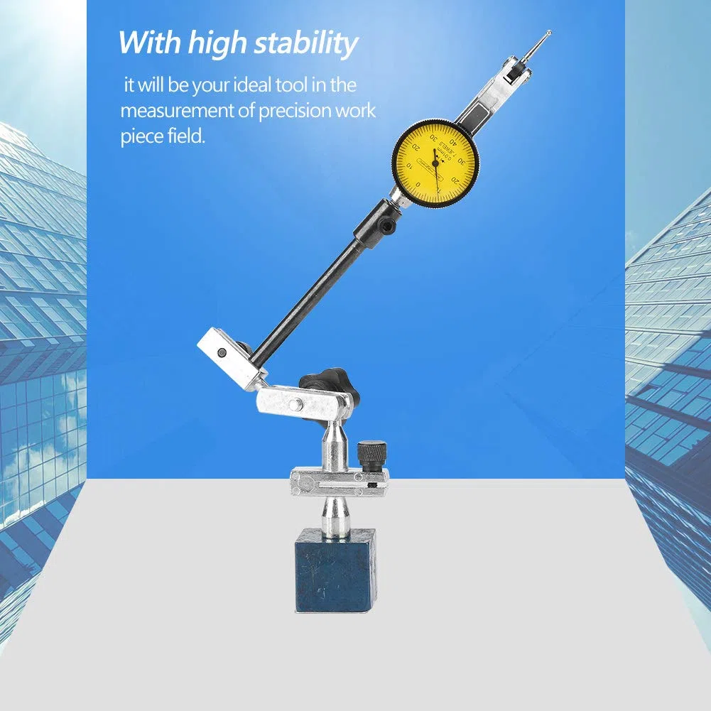 Vikye Mechanische Messuhr, Magnetstativ Messstativ Standard Messuhr mit Zifferblatt 0-0,8 mm Messbereich 0,01 mm Skala für das Messen von Präzisionswerkstücken