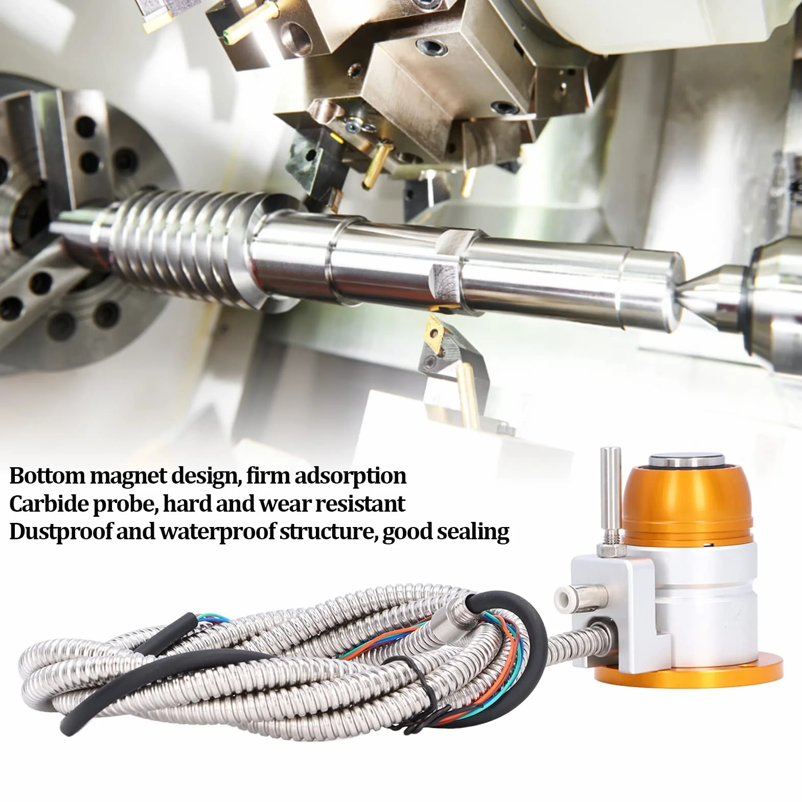 Automatischer CNC-Werkzeugsensor, 0,001 Mm Hoher Genauigkeits-Z-Achsen-Sondenwerkzeug-Berührungssensor Setter-Hartmetallsonde Normalerweise Geschlossenes Automatisches Werkzeug