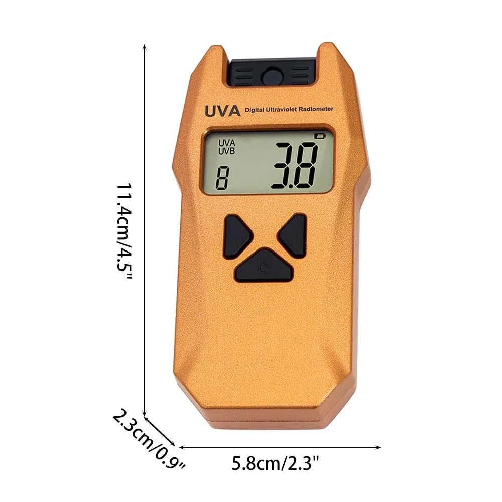 UV Index Messgerät, UVB/UVI/UVA Handlampenmessgerät für Reptilien, Lichttester mit Datenaufzeichnungsfunktion zur Messung von 240 Nm-370 Nm