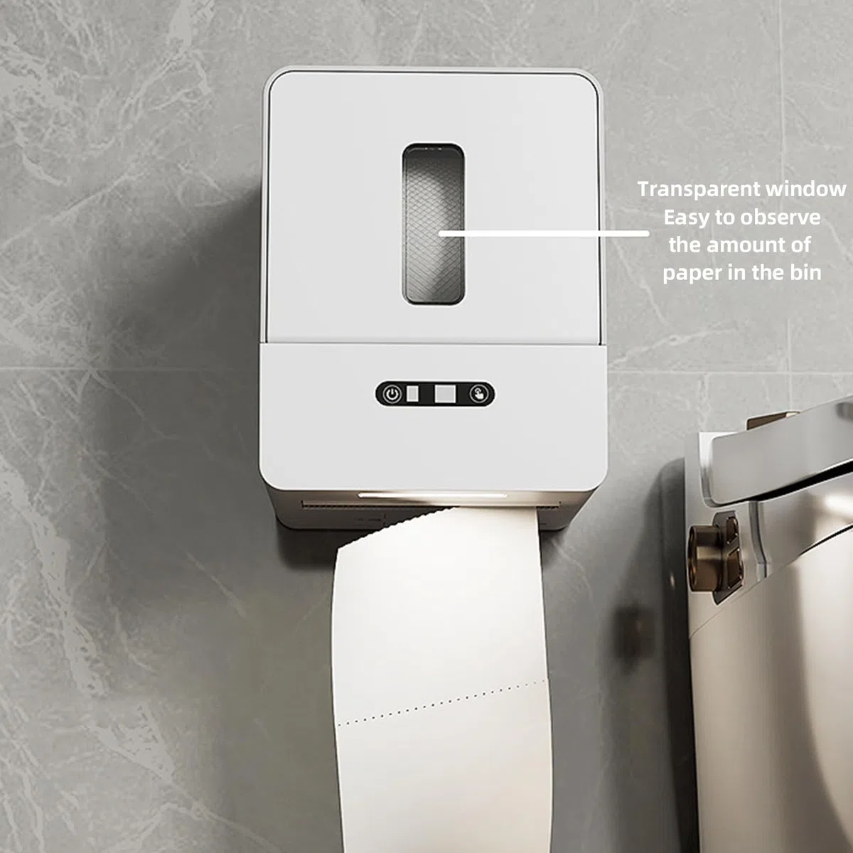 Automatischer Papierhandtuchspender, Berührungslos, Intelligenter Rollenpapierhalter Zur Wandmontage, Elektrischer Rollenpapierhandtuchspender mit Nachtlicht für Küche, (Gray)