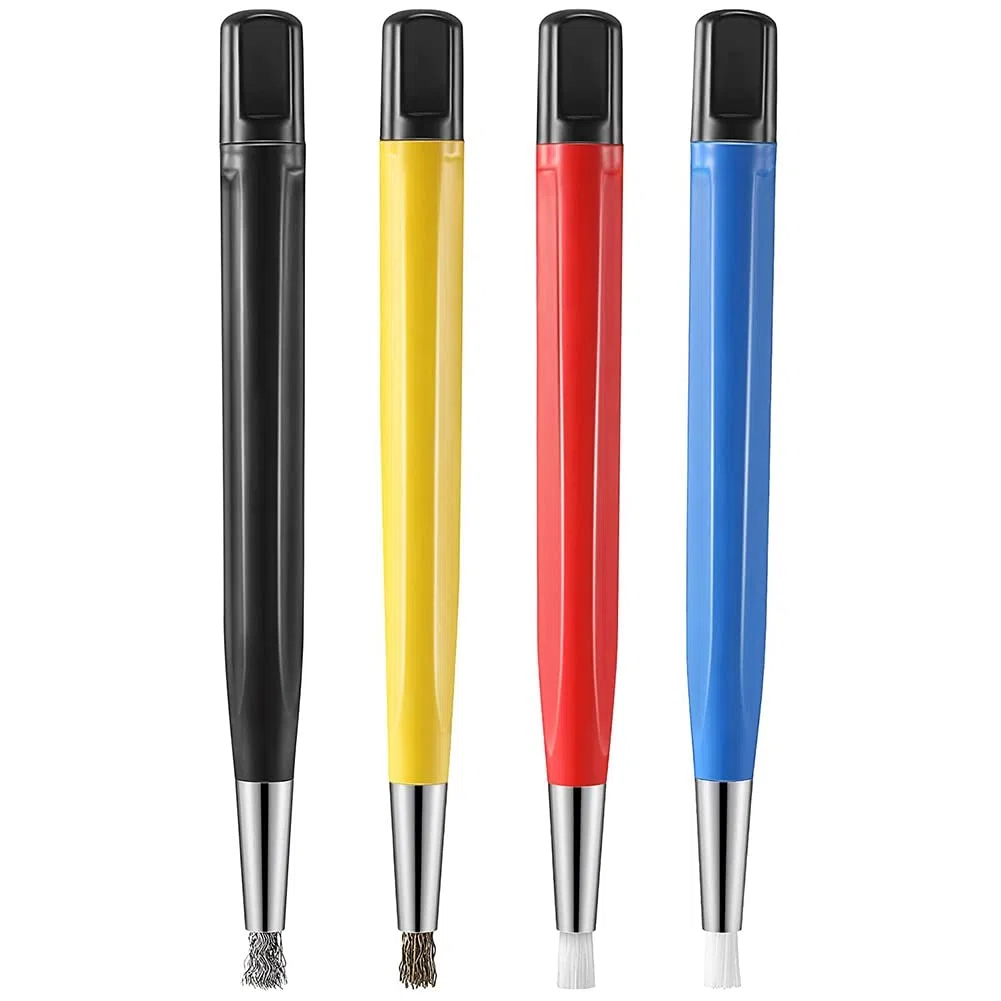 4 Teile/SäTze Rostentfernung Pinsel Stift Glasfaser/Messing/Stahl/Nylon Pinsel Stift Form Uhrenteile Polieren Reinigungswerkzeug