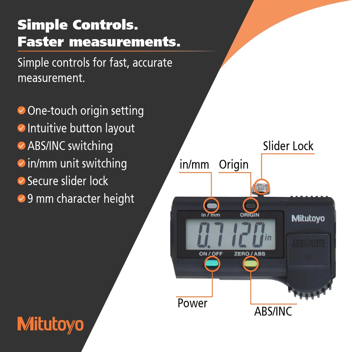Mitutoyo 500–196–30 Absolute AOS Digimatic Digitaler Elektronischer Messschieber 150 mm | 0,01 mm / .0005 in, Nullpunkt gespeichert, Antriebsrolle