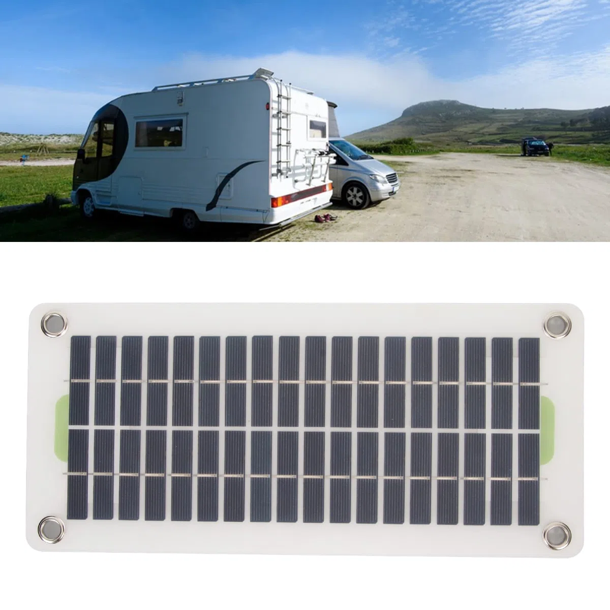 Tragbares Solarmodul 30W 12V, Wasserdichtes Solarladegerät Kit für Auto, Wohnmobil, Boot, Camping mit Zigarettenanzünder