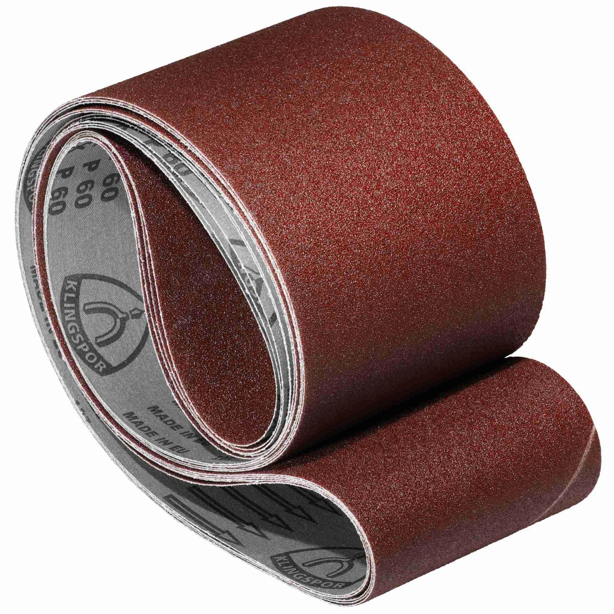 Korund Schleifband – 150 x 2000 mm – Körnung P80 – 5 Stück – für Holz & Metall – reißfeste halbflexible Gewebeunterlage – Profi-Schleifbänder für Bandschleifer und Kantenschleifmaschinen