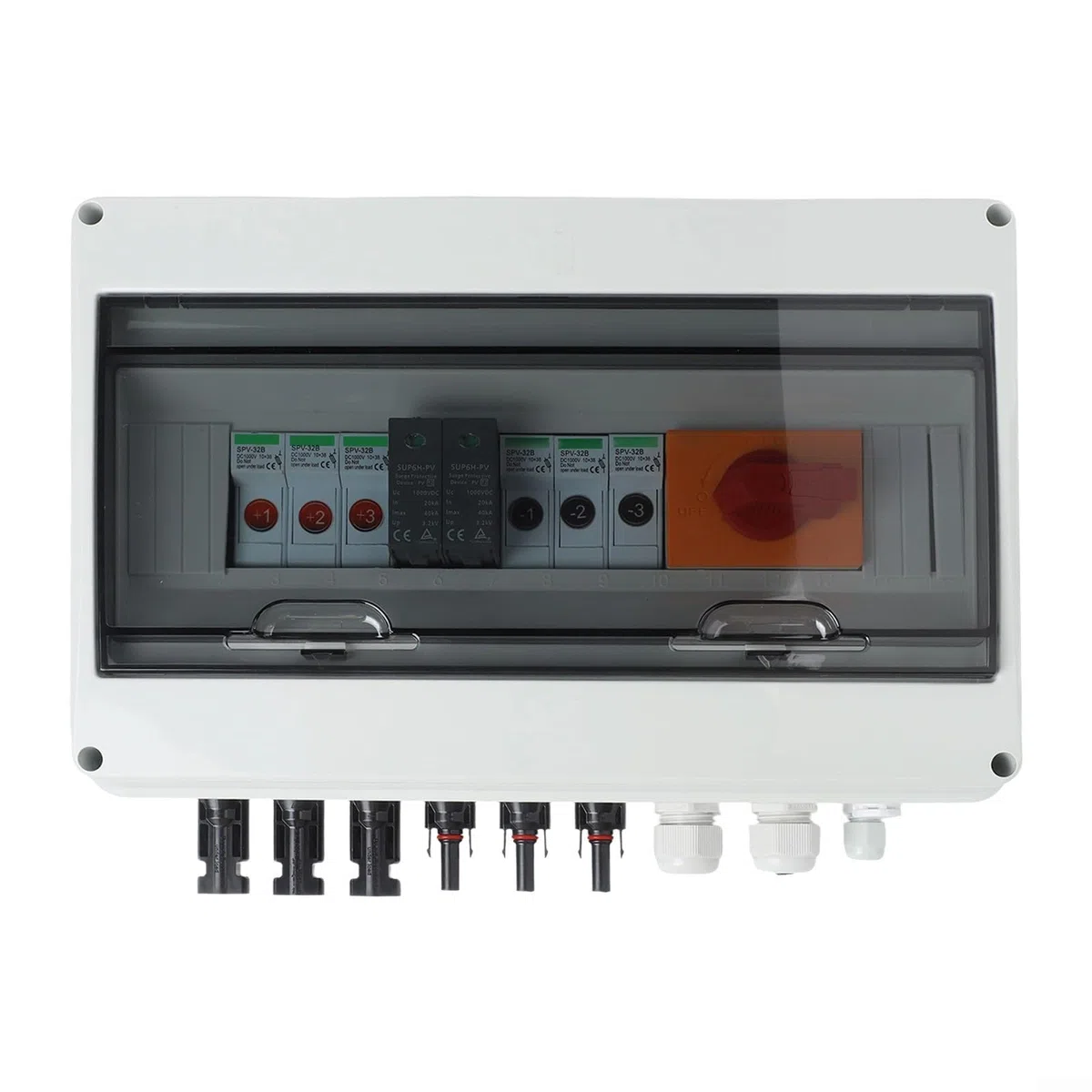 Solar PV Combiner Box 3 String 1000V 3 In 1 Out with Over Load Protection, DC Fuse, 4P DC MCB and Isolating Switch for Efficient Solar Power Systems