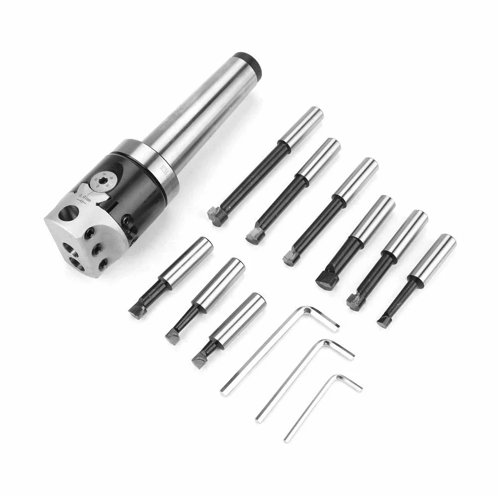 Verrückter Verkauf Bohrkopf-Werkzeugsatz, MT4-M16 Aufnahmeadapter Kegelschaft F1-12 50 mm Bohrkopf 9-tlg. 12 mm Bohrstange