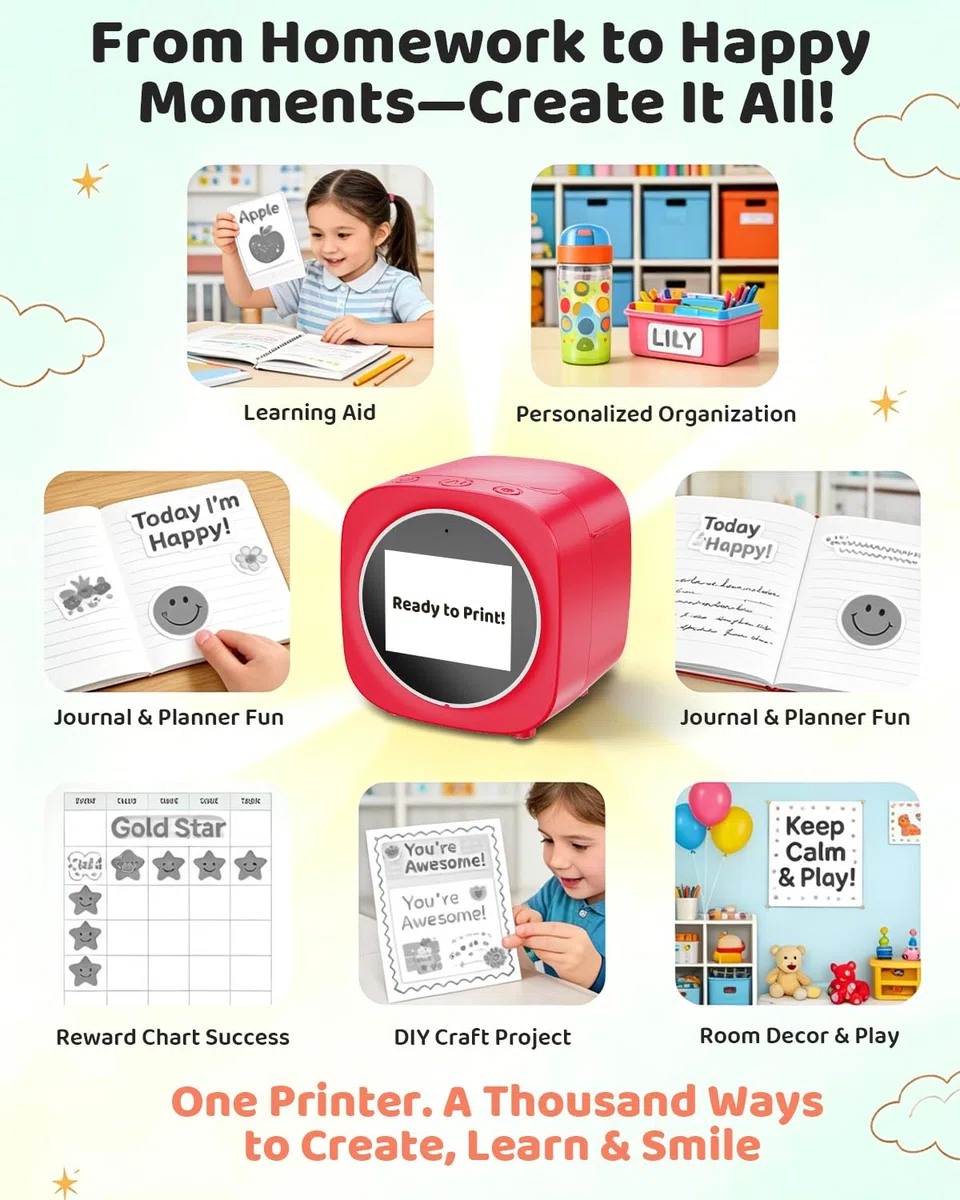 AI Voice Box Drucker KI Zeichnungs Spracherkennungsdrucker Stimmdrucker mit Sprachsteuerung für Kinder Kreatives Doodle Drucken