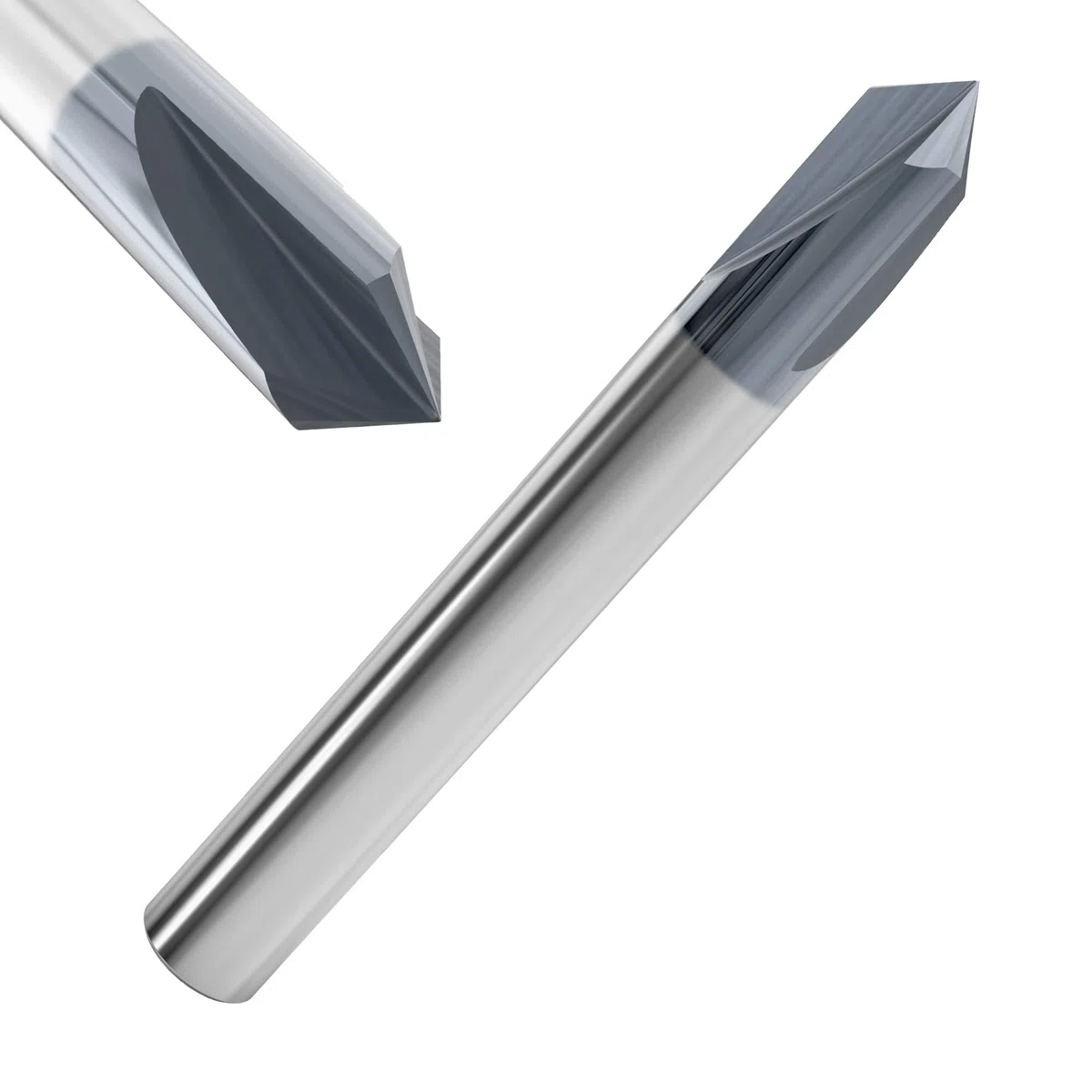 VHM Fasenfräser mit AlTiN Beschichtung, Ø 3-12mm, 60-120° Winkel, 3 Schneiden, High Performance Cutting HPC geeignet (10mm, 90° Winkel)