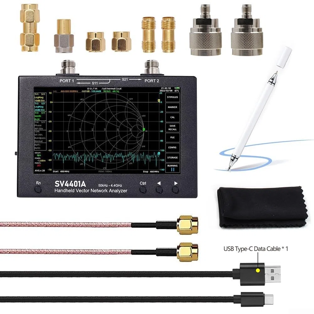 SV4401A 17,8 cm HD VNA Vector Netzwerkanalysator-Kit mit 8 GB Speicher, 100 dB für dynamische Reichweite, für Netzwerkkabel-Diagnose