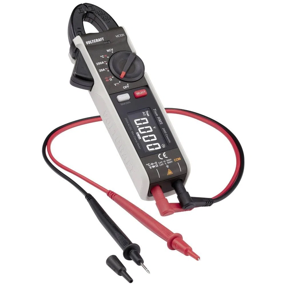 VOLTCRAFT VC-331 Stromzange kalibriert (ISO) CAT II 600 V, CAT III 300 V Anzeige (Counts): 2000