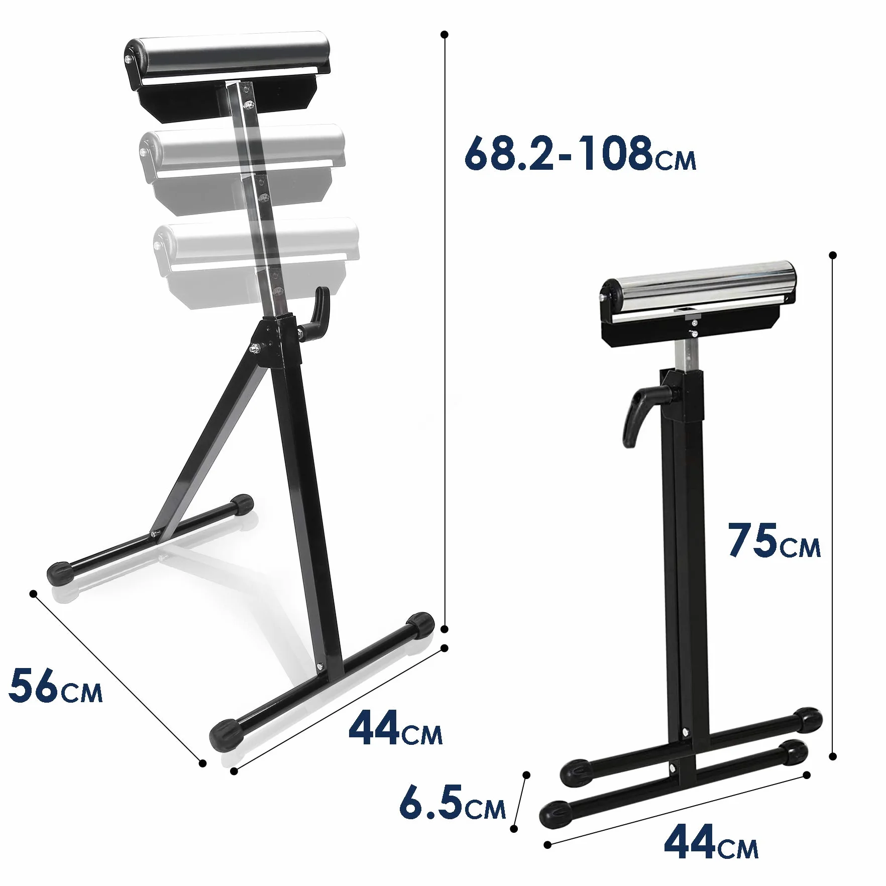 Lospitch 2x Rollenbock Stützbock Klappbock, 68-108 cm Verstellbarer Rollenständer bis 90 kg Tragkraft