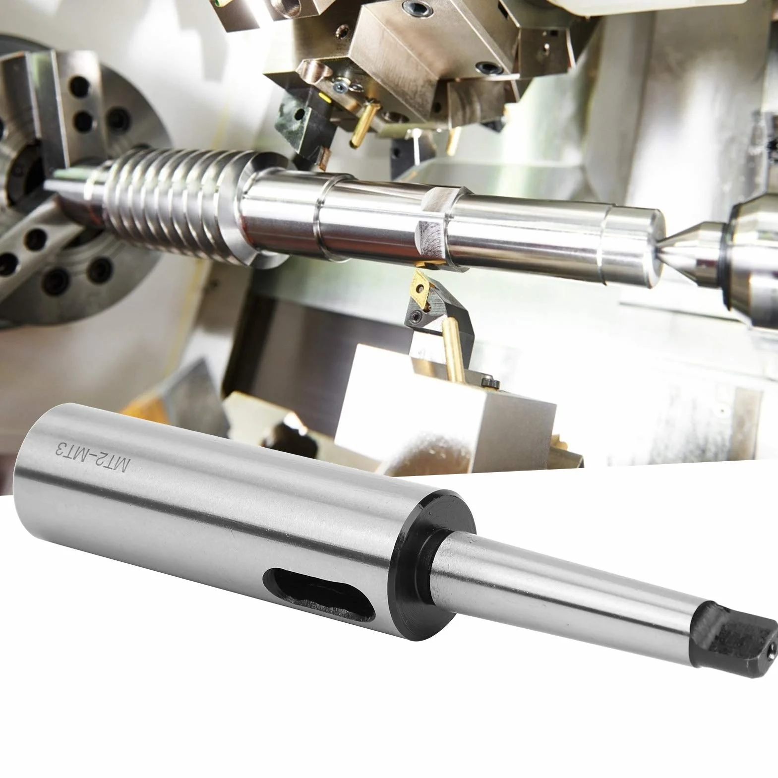 MT2 zu MT3 Kegelbohrer Hülsenadapter, Mk2 Mk3 Adapter Schneller Stahl Reduzieradapter zum Drehmaschinenfräsen MT2 zu MT3 für Kegelschaftbohrer mit Schaft