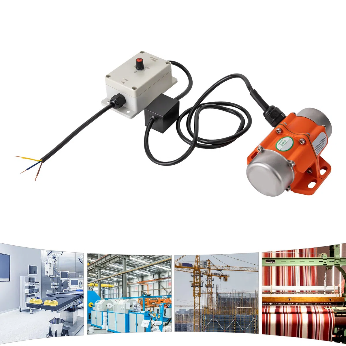 Vibrationsmotor mit Drehzahlregler, 30W 220V Elektrischer Rüttler 3000U/min Mehrzweckmotor Vibrator Geräuscharm, Rüttelmotor Vibration Motor für Bergbau Metallurgie Kohle