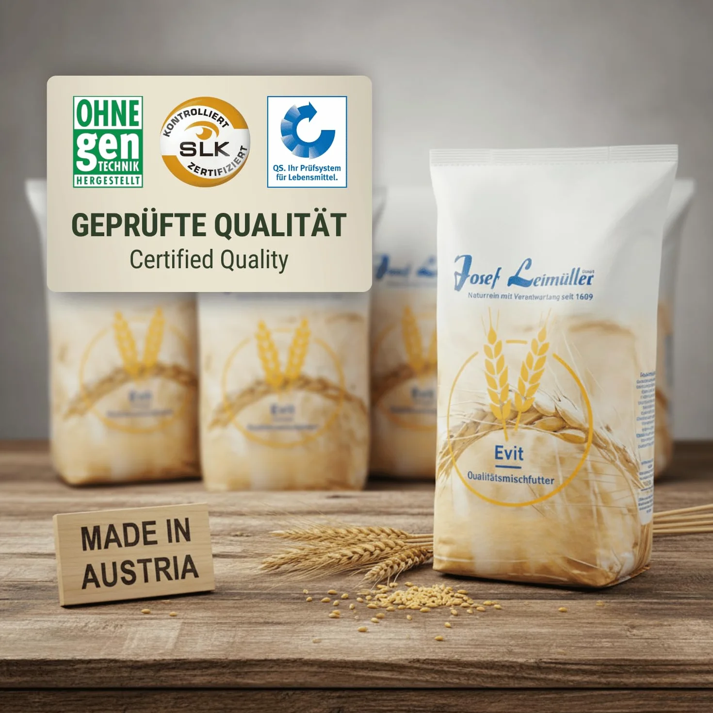 Leimüller Schaffutter 20kg Schafmüsli Ziegenmüsli Schafe Ziegen Lämmer | Gentechnikfreies Kraftfutter, staubarm, mehrfach gereinigt, für Schafe & Ziegen