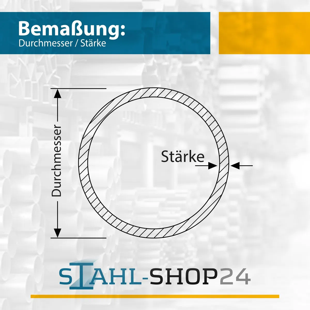 Stahl-Shop24 - Stahl Rundrohr verzinkt Hohlprofil geschweißtes Metall Stahlzinkrohr für Stahlbau, Rohr zum Heimwerken an Treppengeländern, Länge:2000 mm, Abmessung: Ø 48.3x3.2 mm