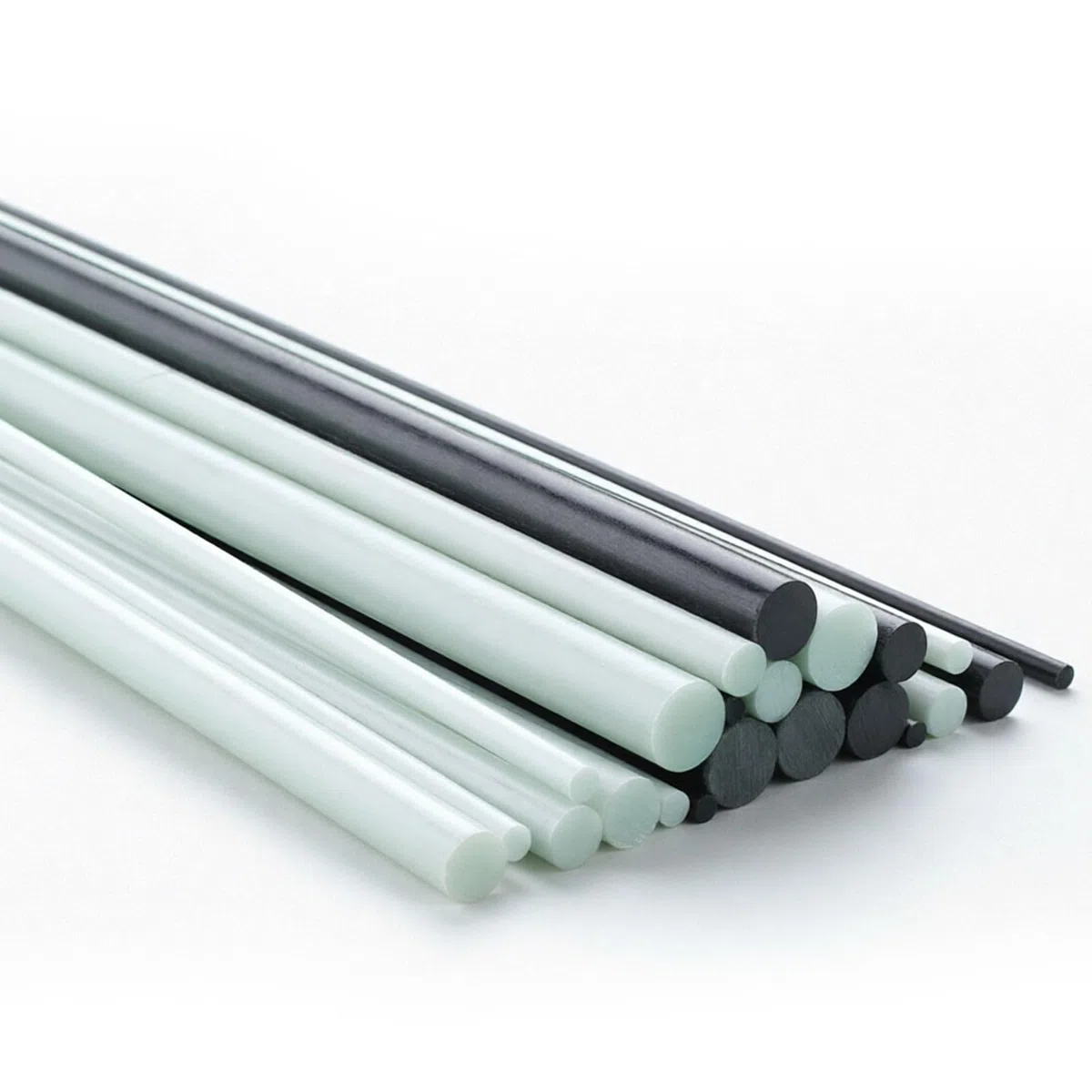 COYOUCO Glasfaserstäbe Schwarz, 0.8mm bis 30mm Durchmesser GFK Stab Rundstab für Industrie-Isolierung, Gartenbau und Modellbau, UV-Beständiger Kunststoff,Φ 13mm 5Pcs