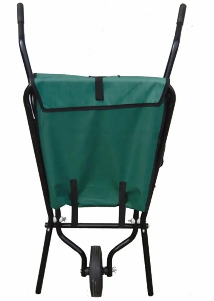 Faltbare Schubkarre - Faltschubkarre - robuster Stahlrahmen - 112 cm x 72 cm x 73 cm - 600 D Oxford Gewebe - Gartenkarre - Aufhängbar - Schiebkarre, Grün/Schwarz