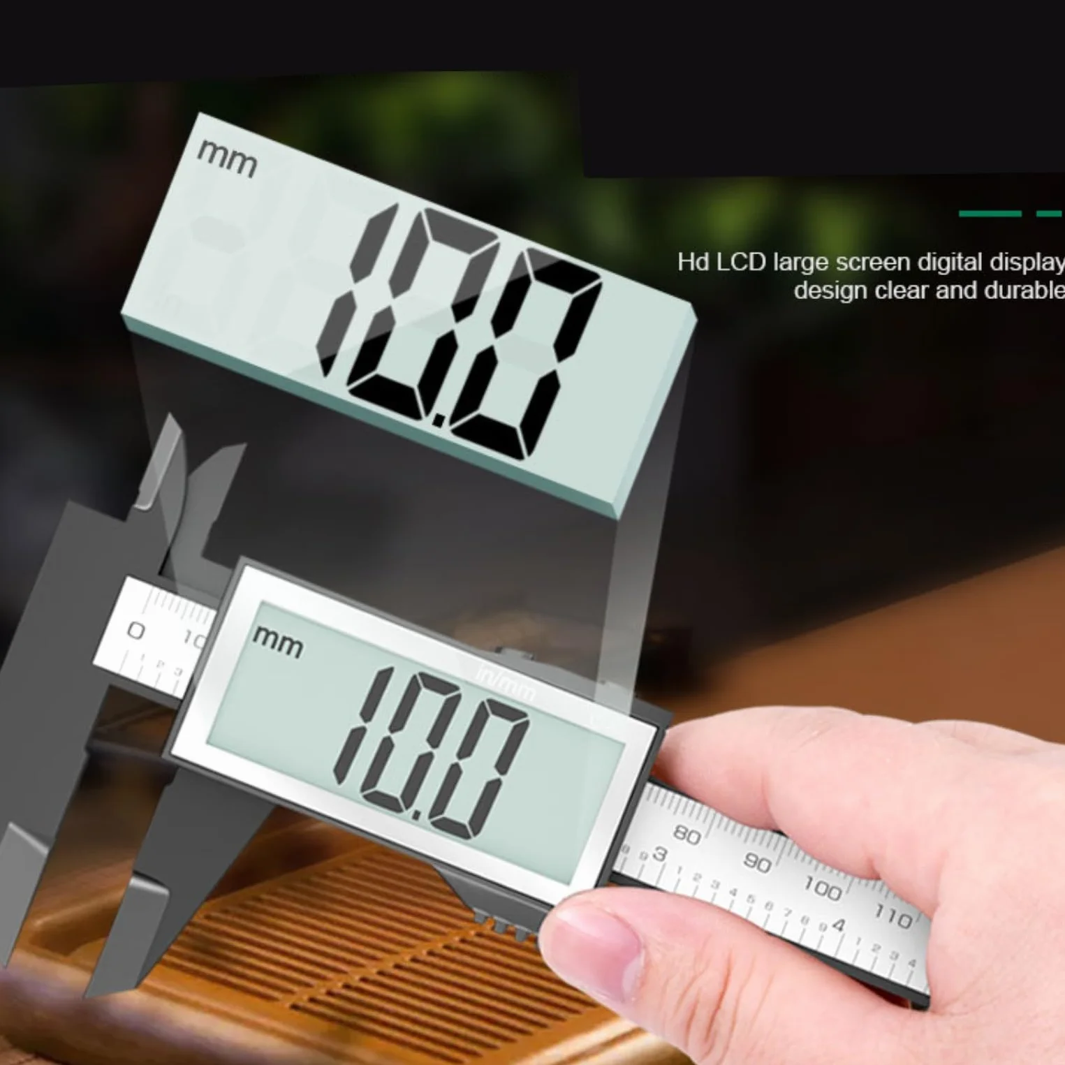 JZK 150 mm elektronischer digitaler Messschieber aus Kunststoff mit großem LCD-Bildschirm, 15 cm 6 Zoll metrische Zoll-Umrechnung, Tiefenmesser, Messwerkzeug für den Innendurchmesser