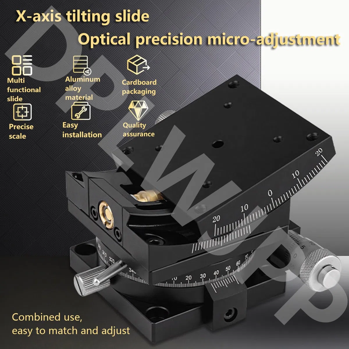 Manueller Radian-Winkeltisch Goniometer Schwenktisch Messung der Verschiebung Radian Manueller Linearer Xy Achsen-Tisch für Optische Gerätepositionierung