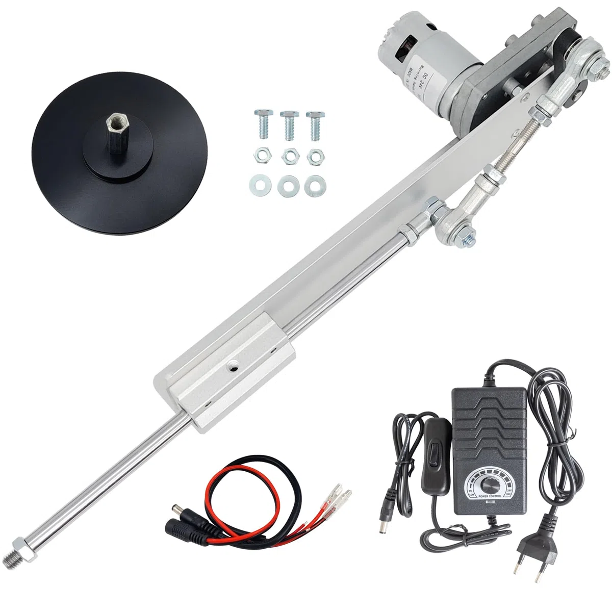 Hubkolbenmotor Linearaktuator DC 24V DIY Linearmotor 120rpm Hub 3cm-15cm mit Drehzahlregler und Saugnapf
