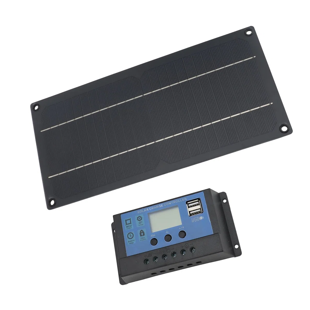 Sxhlseller 600 W Monokristallines Silizium-Solarpanel-Set mit 100 A 12 V 24 V Laderegler, Leichte Tragbare Stromversorgung für Wohnmobil-Camping, Boote und Landwirtschaftliche Geräte