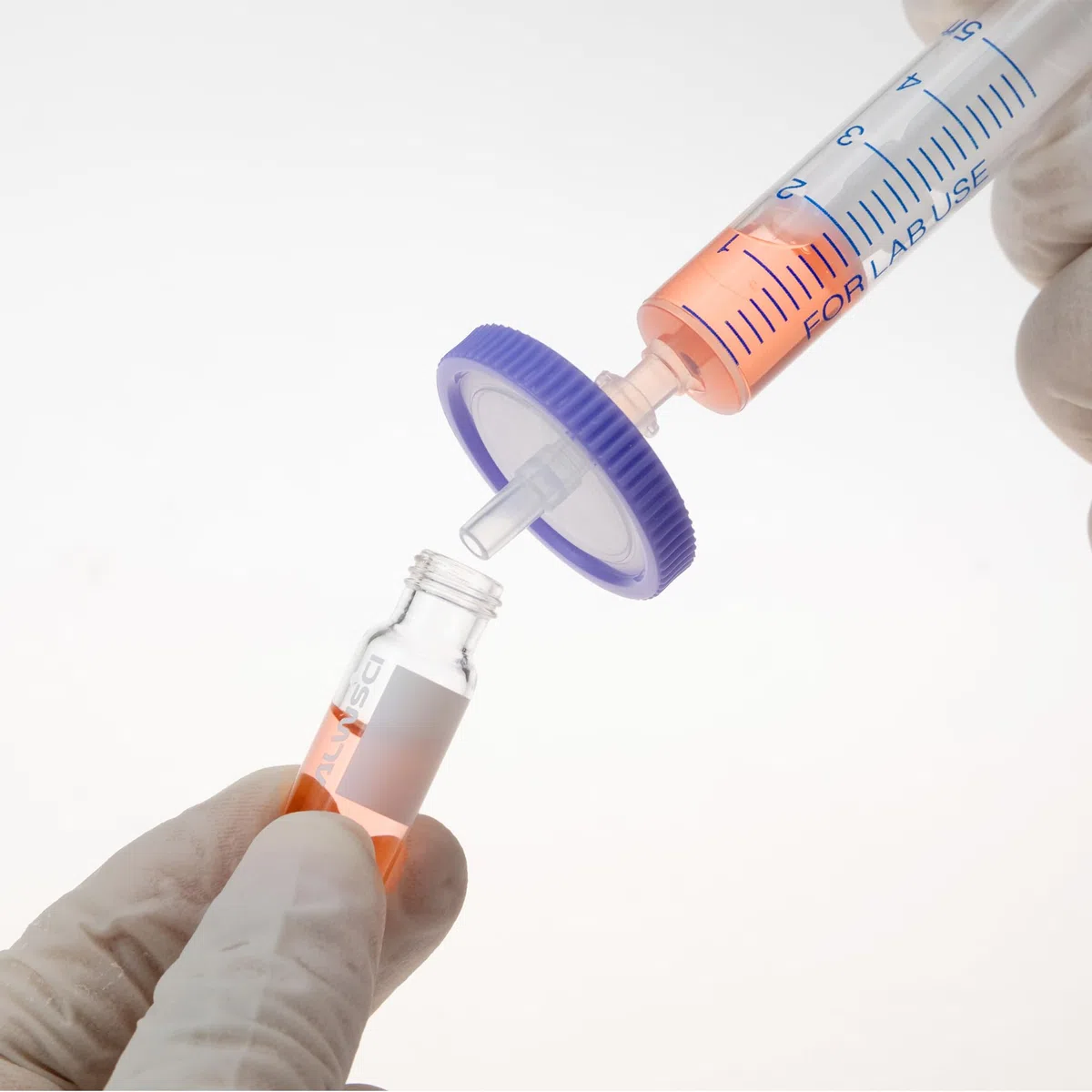 100 Stücke PVDF Spritzenfilter Hydrophilic 0,22 μm Porengröße, 25 mm Membran Durchmesser, Labor-spritzenfilter für die Biomedizinische Wissenschaft, Lila (Fässern Verpackt)