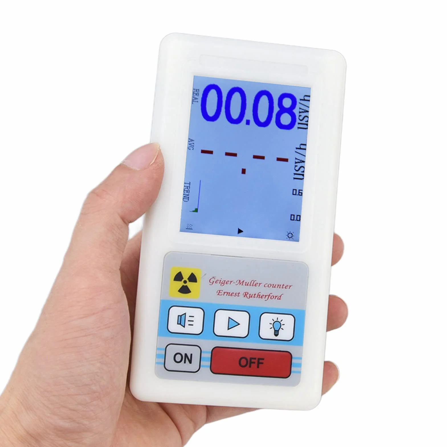 Jeanoko BR6 Geigerzähler, Leicht Ablesbar, Multifunktionaler Radioaktiver Detektor, Nukleare Strahlung, Elektromagnetisches Material, ABS X 2 AA-Batterien Strahlenschützer