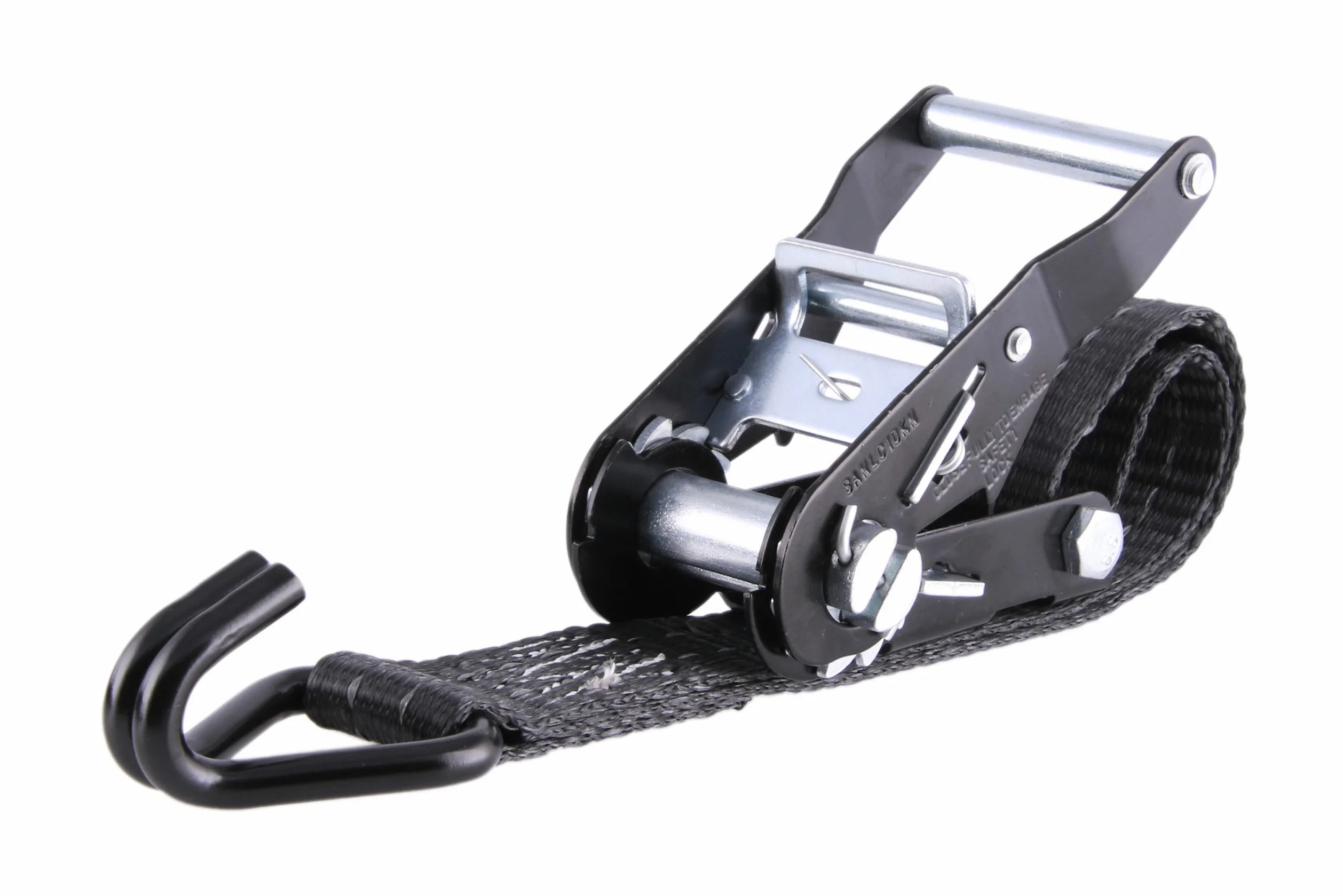 Sandax 2er-Set Spanngurte mit Ratsche, Haken & Reflektorstreifen, Zweiteilige Profi Zurrgurte belastbar bis 2000kg, 35mm breit, 4m (4 Meter) lang, Farbe Schwarz, Ratschenspanngurte/Ratschengurte