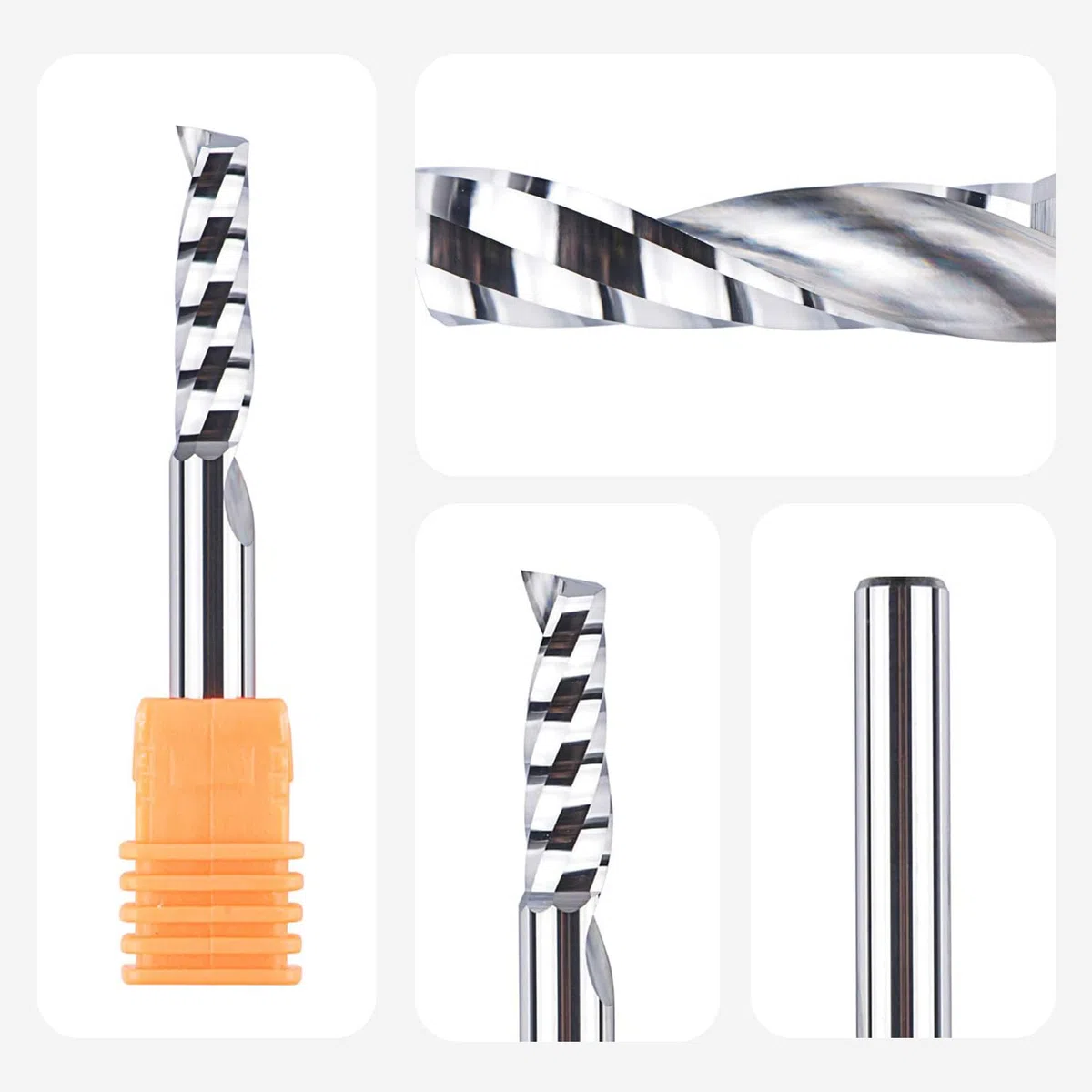 SpeTool 2 Stück Alu Fräser 6mm Schaft Fräser Aluminium Einschneider 22mm Schnittlänge VHM Fräser Schaftfräser CNC Fräse Holz Für Oberfräse für Aluminium Acryl und Kunststoff