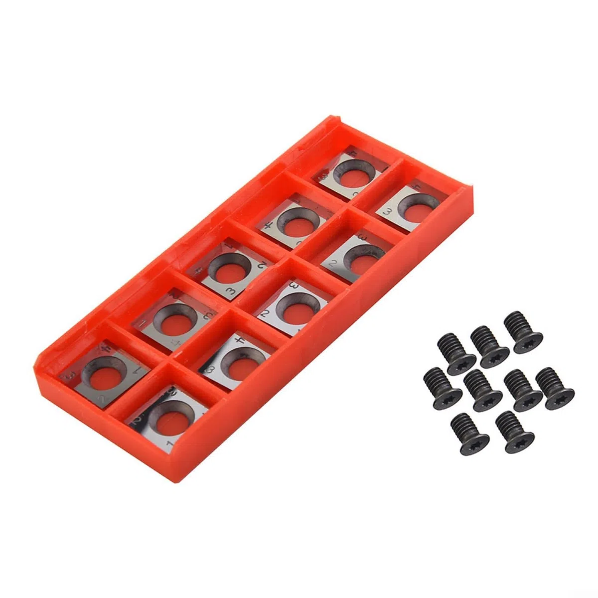 Wendeschneidplatten,Wendeplatten Wendemesser 10 Stück Ersatzklingen, Hartmetalleinsätze Vierkant seitig geschärft Austauschbare Hartmetall für Planfräser für Holz Drechselwerkzeug (14x14x2mm)