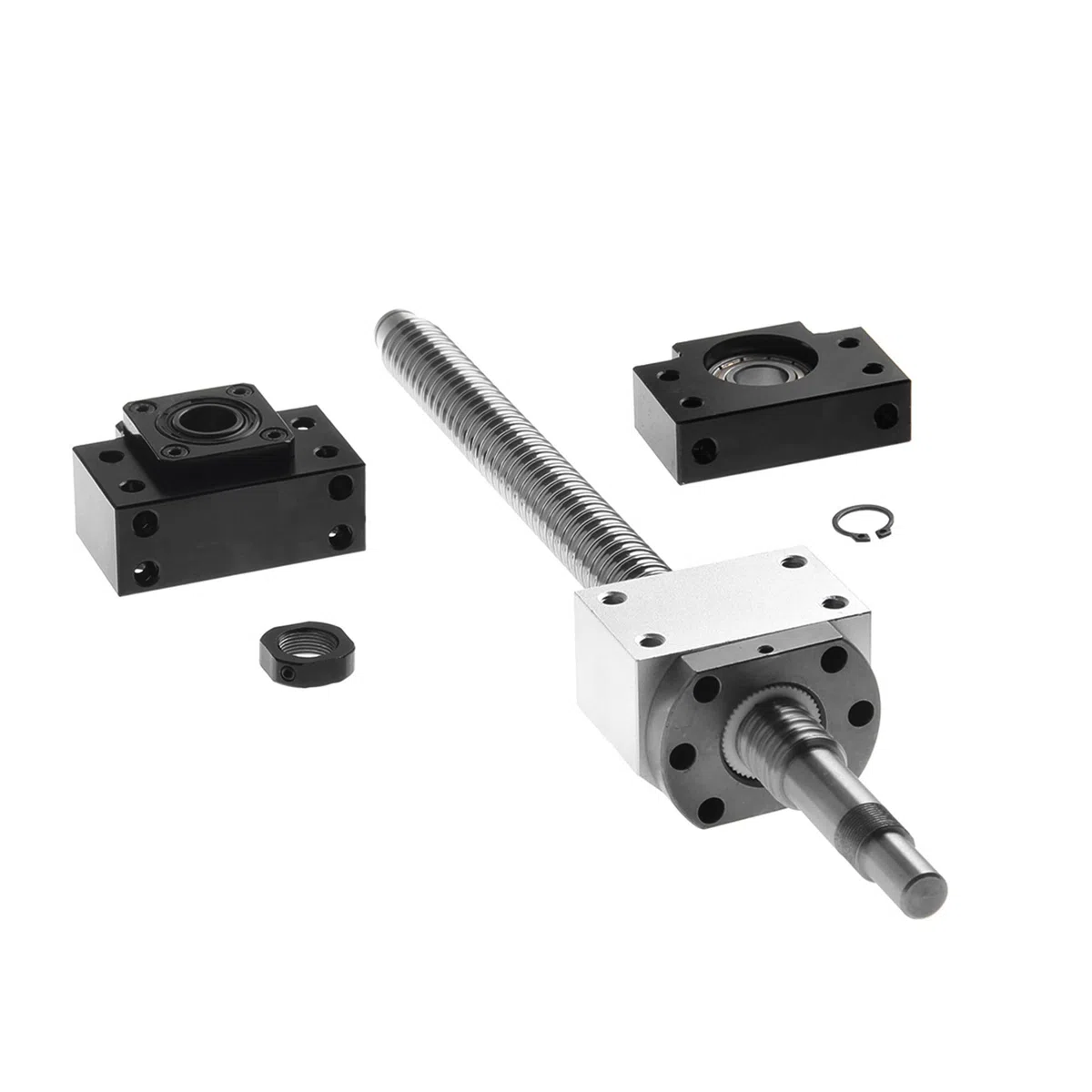 CNCMANS SFU1605 Kugelumlaufspindel Set 1200mm Gewindespindel mit BK12 / BF12 Kugelumlaufspindelstützen und DSG16H Muttergehäuse CNC Teile für Graviermaschine